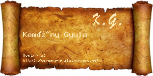 Kemény Gyula névjegykártya